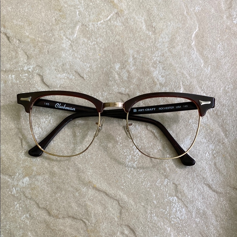 Clubman Women's Glasses in Brown and Gold